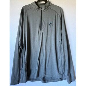 Miami Marlins Pullover Men XL Gray Levelwear 1/4 Zip Performance Mock‎ Neck Logo